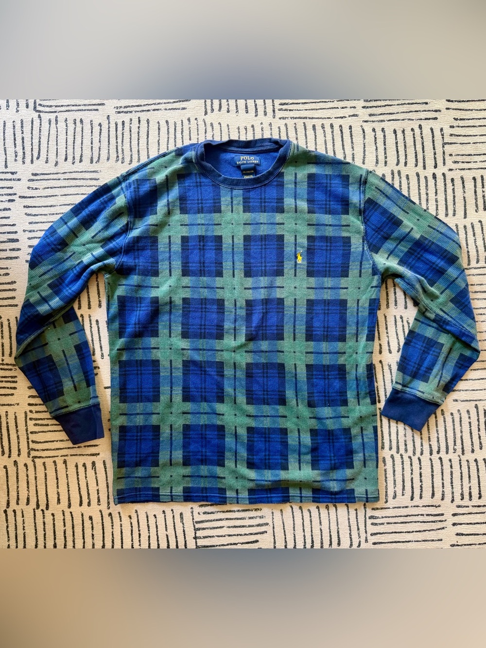 Polo by Ralph Lauren Blue and Green Plaid Long Sleeve Shirt